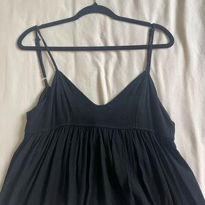 Brandy Melville Black Tie-Front Top